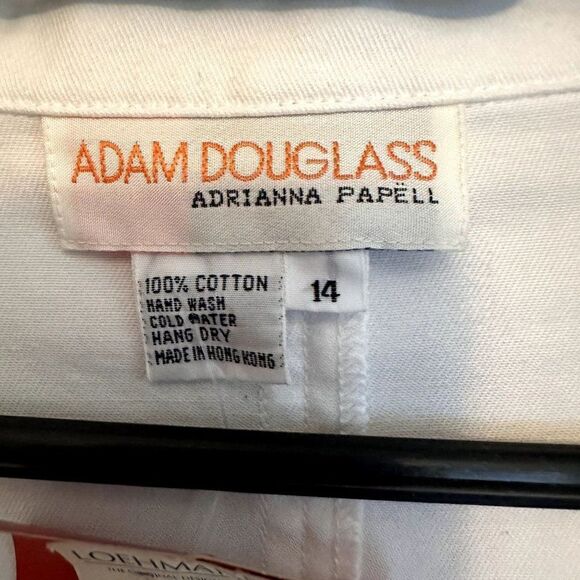 VTG Adam Douglass Adrianna Papell White Cotton Embellished Jacket Womens 14 NWT - Picture 4 of 13